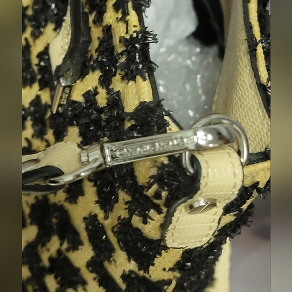 CHRISTIAN SIRIANO Raffia SABRINA  Tan & Black Two Way Crossbody Bag EXC. COND. - Picture 6 of 11